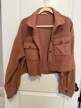 Altar'd State Cropped Jacket in Dusty Terracotta